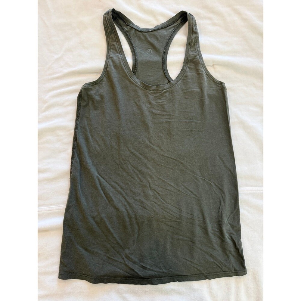 lululemon Love Tank Olive Green Racerback Pima Cotton Yoga Workout Tank